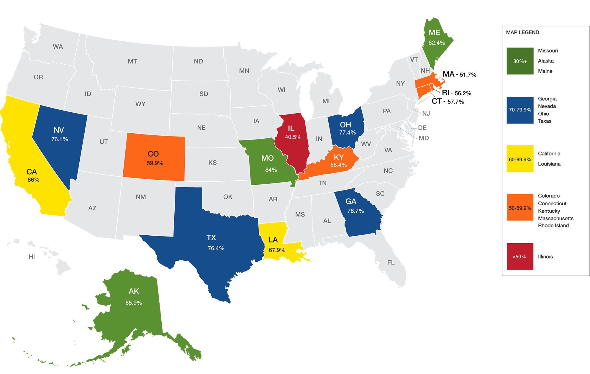 U.S. Map Comparing 15 State Teacher Retirement Systems that do not contribute to Social Security.