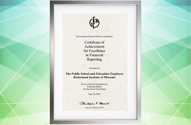 GFOA award for excellence in financial reporting for fiscal year 2024