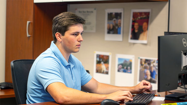 an intern reviews financial information