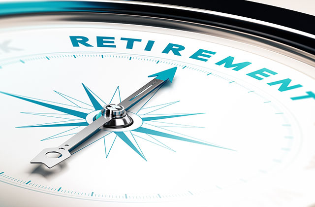 compass pointing towards retirement