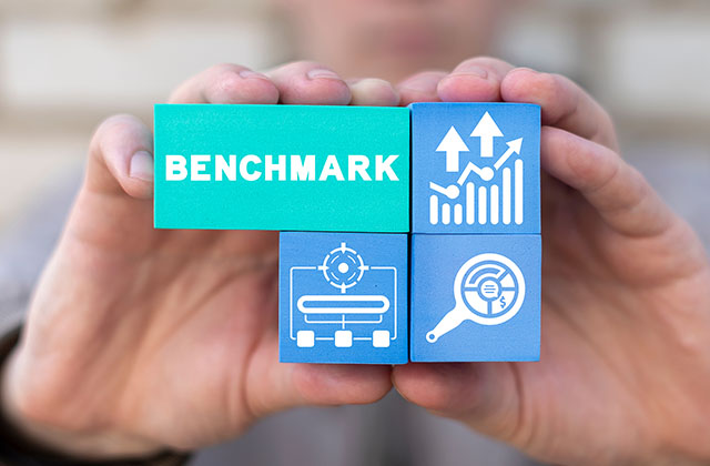 abstract image representing the concept of benchmark testing and key performance indicators