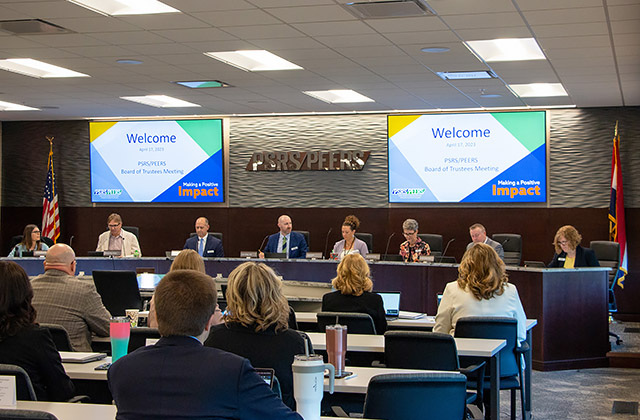 PSRS/PEERS Board of Trustees welcome guests to the April 2023 Open Session meeting.
