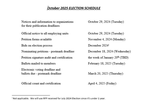election schedule