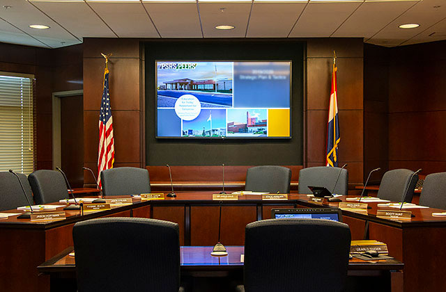 a photo of the Board of Trustees Meeting Room prior to the February 2019 meeting