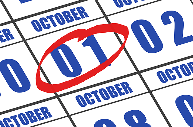 October 1 calendar date