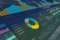 abstract image of a digital dashboard showing various charts and graphs