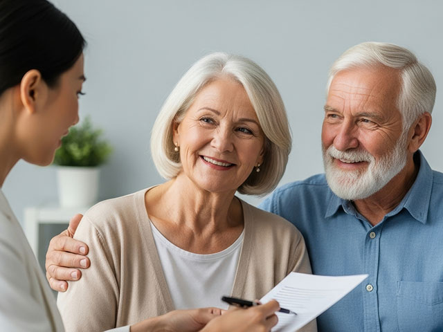 a couple receiving retirement counseling