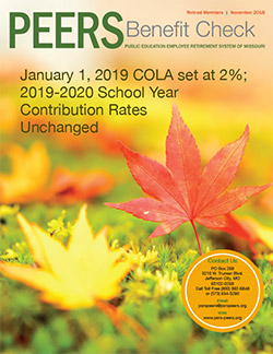 PEERS Benefit Check November 2018 Newsletter cover PEERS Benefit Check November 2018 Newsletter cover
