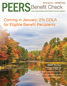 PEERS Benefit Check newsletter cover for December 2025